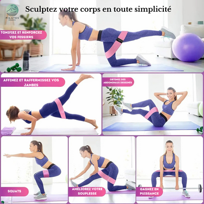 Ensemble d'Élastique de Résistance Antidérapant pour Fitness et Yoga