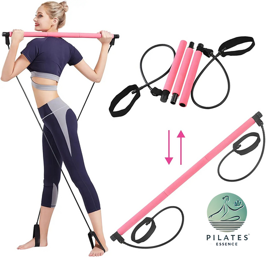 Tragbare Pilatesstange mit Widerstandsbändern – Muskelstärkung und Flexibilität 