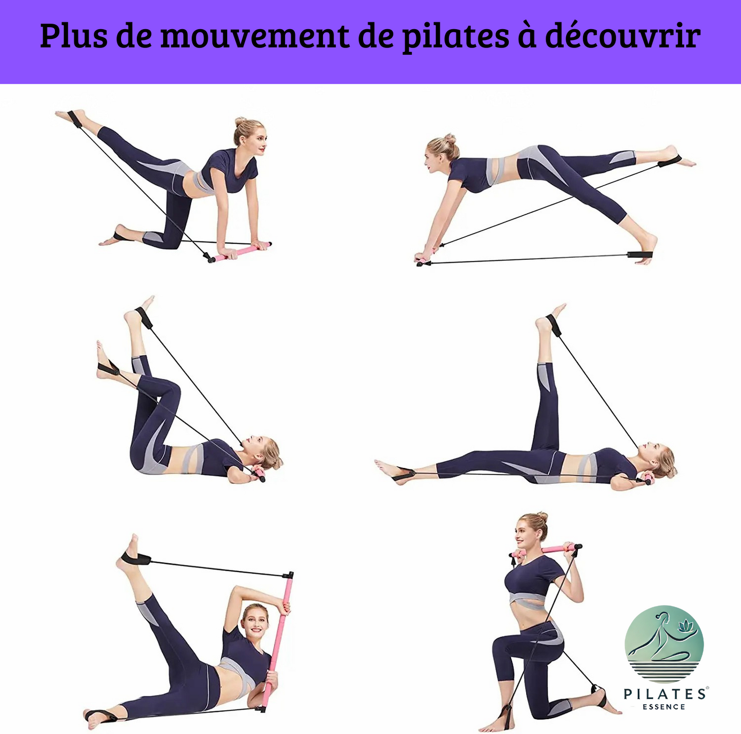 Tragbare Pilatesstange mit Widerstandsbändern – Muskelstärkung und Flexibilität 